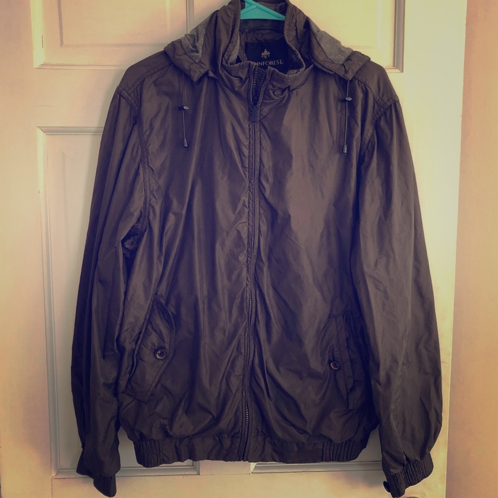 RAINFOREST Hooded Green/Brown Lined Raincoat